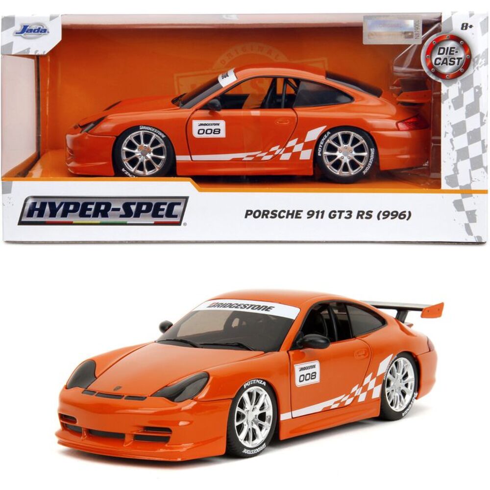 Hyper-Spec - 1:24 Porsche 911 GT3RS 996 Orange Die-Cast Car  COLLECTIBLES